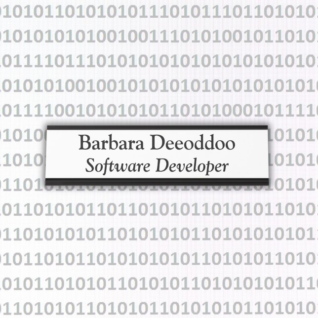 Placa De Nombre Desarrollador de Software Blanco (Subido por el creador)