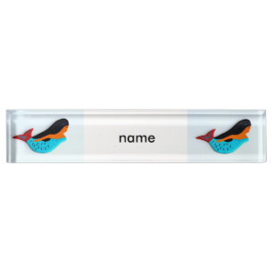 Placa De Nombre descripción de nombre de sirena azul