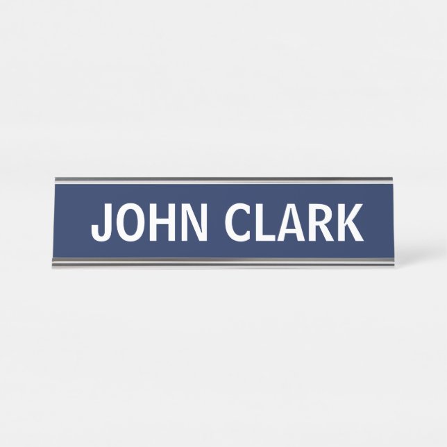 PLACA DE NOMBRE DESK NAME PLATE SIMPLE BASIC CUSTOM BLUE (Anverso)