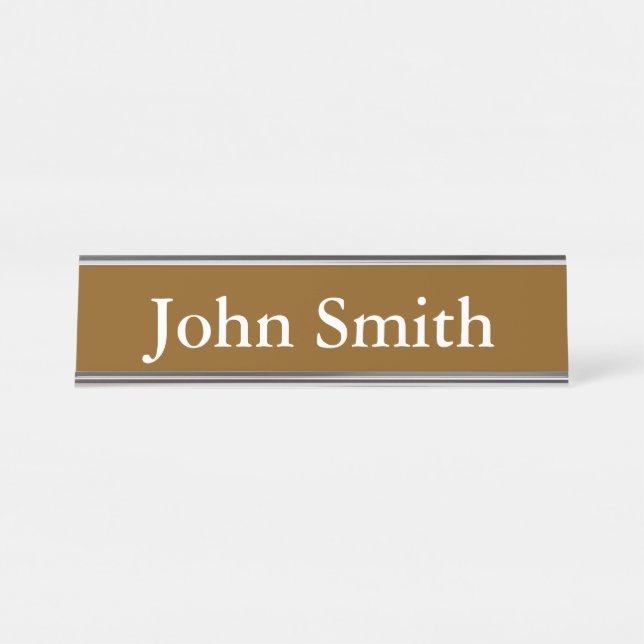 Placa De Nombre Desk Name Plate, Standard (2" x 8"), Silver (Anverso)