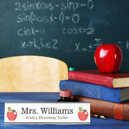 Placa De Nombre Día de Apreciación del Profesor, Manzana Roja Cuta