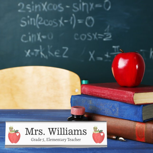 Placa De Nombre Día de Apreciación del Profesor, Manzana Roja Cuta (Subido por el creador)