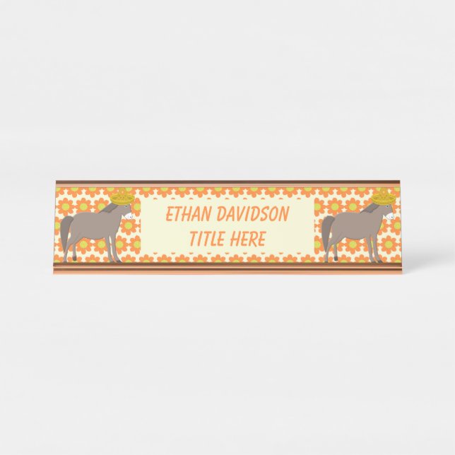 Placa De Nombre Día del burro mexicano: nombre de escritorio del P (Anverso)