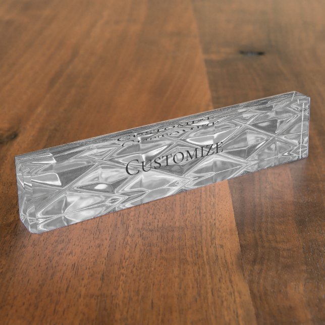 Placa De Nombre Diamantes de cristal modernos (Lateral)