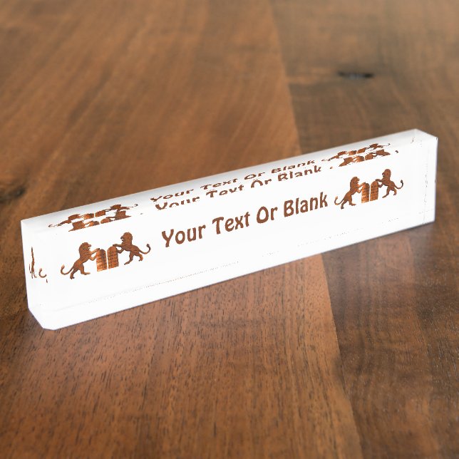 Placa De Nombre Diez mandamientos y leones (Lateral)