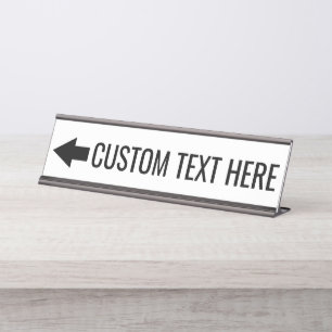Placa De Nombre Dirección de flecha con texto Personalizado - apun