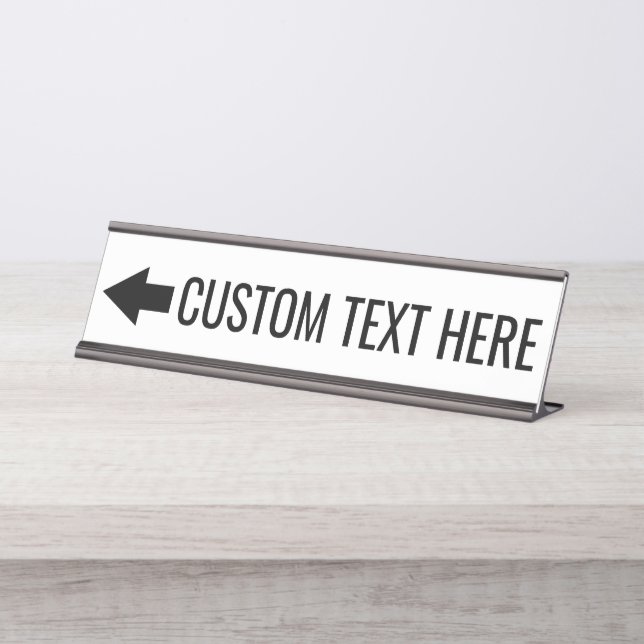 Placa De Nombre Dirección de flecha con texto Personalizado - apun (Anverso)