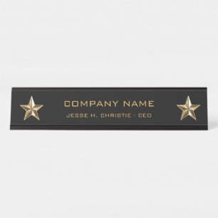 Placa De Nombre Directivo de la empresa de la estrella del oro