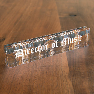 Placa De Nombre Director de la música