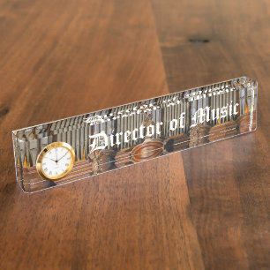 Placa De Nombre Director de la música con el reloj