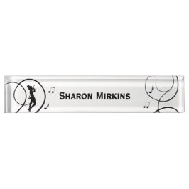 Placa De Nombre Diseño de baile de tafetán personal