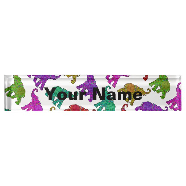 Placa De Nombre Diseño de baldosas para el patrón Elephant Walk (Anverso)