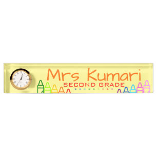 Placa De Nombre Diseño de Crayon para profesores personalizados