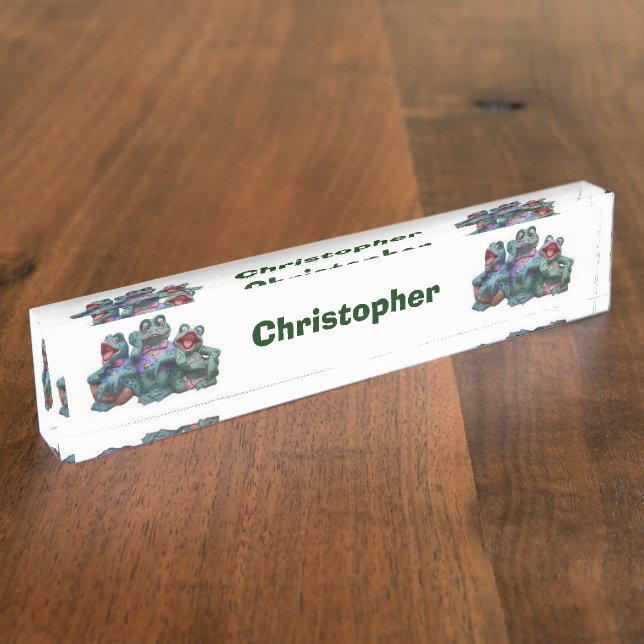 Placa De Nombre Diseño de rana (Lateral)