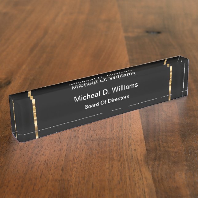 Placa De Nombre Diseño del Consejo Ejecutivo de la Oficina Clásica (Lateral)
