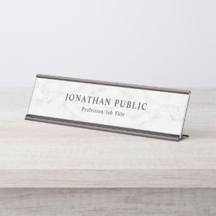 Placa De Nombre Diseño moderno profesional elegante de mármol