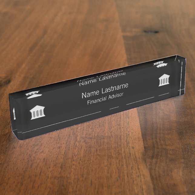 Placa De Nombre Diseño profesional del asesor financiero (Lateral)