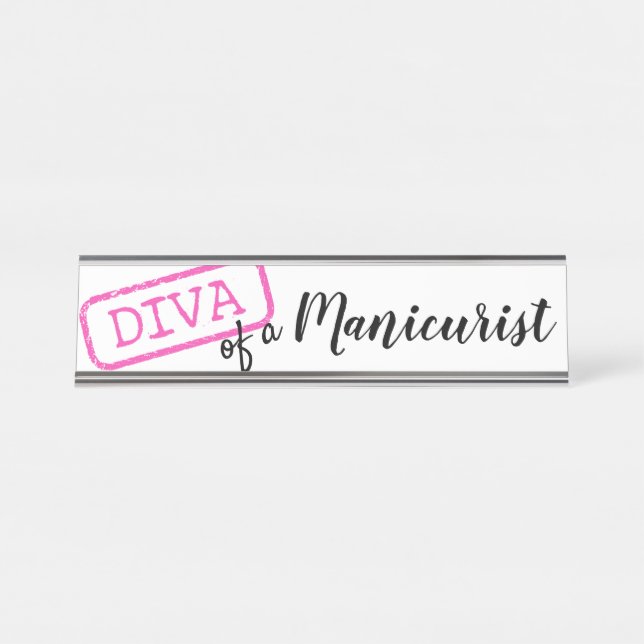 Placa De Nombre "DIVA" de un manicurista (Anverso)