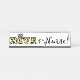 Placa De Nombre ¡DIVA de una enfermera!"