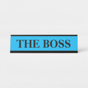 Placa de nombre divertida para escritorio "El Jefe