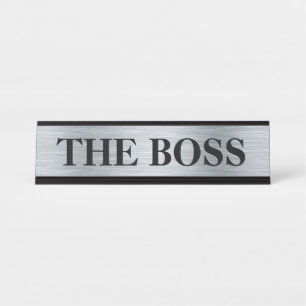 Placa de nombre divertida para escritorio "El Jefe