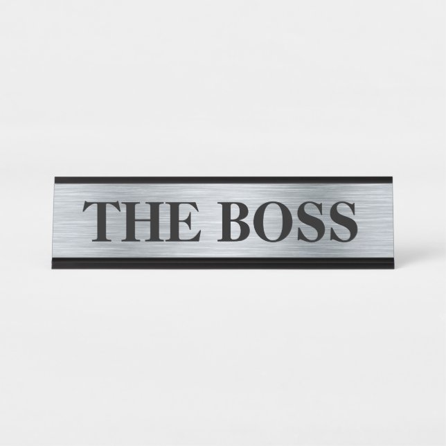 Placa de nombre divertida para escritorio "El Jefe (Anverso)