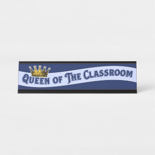Placa De Nombre Divertida Reina Del Profesor De Aula