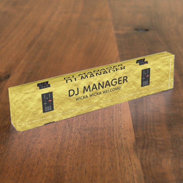 Placa De Nombre DJ Gold Brick Faux (Lateral)