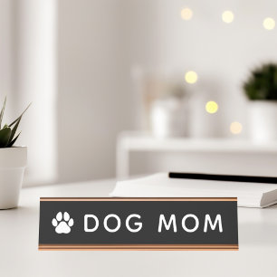Placa De Nombre Dog Mom Desk Name Plate