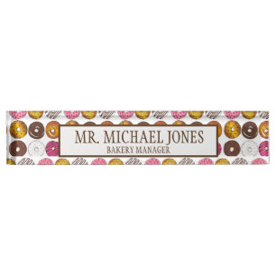 Placa De Nombre Donut Dozen Breakfast Pasteles de alimentos Doughn