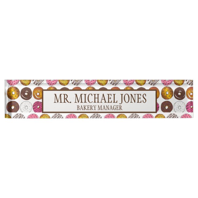 Placa De Nombre Donut Dozen Breakfast Pasteles de alimentos Doughn (Anverso)