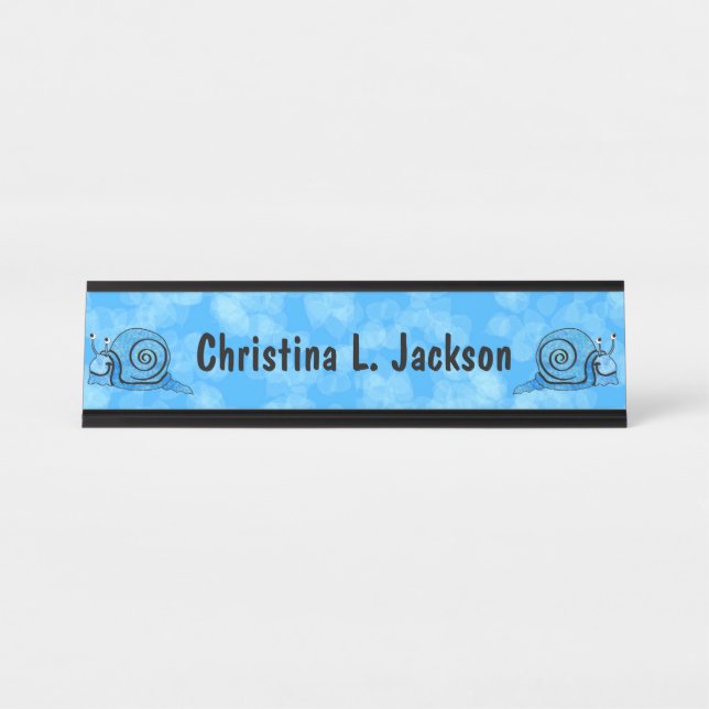 Placa De Nombre Dos divertidos Personalizados caracoles tie tinte  (Anverso)