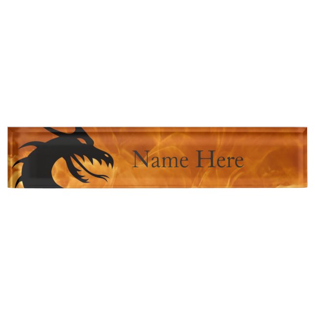 Placa De Nombre Dragón estilizado (Anverso)