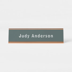 Placa De Nombre Duste Green Profesional Plain Moderno Elegante
