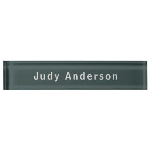 Placa De Nombre Duste Green Profesional Plain Moderno Elegante