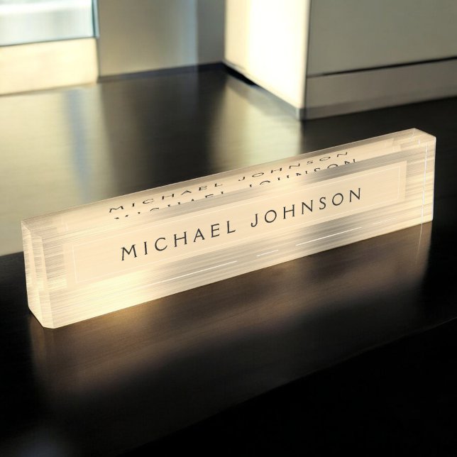 Placa De Nombre efecto metalizado dorado | Ejecutivo profesional d (Subido por el creador)