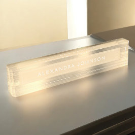 Placa De Nombre efecto metalizado dorado | Profesional Moderno de 