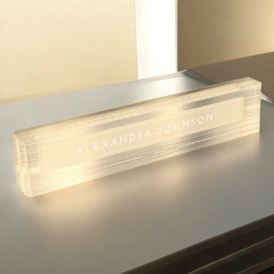 Placa De Nombre efecto metalizado dorado Profesional Moderno de