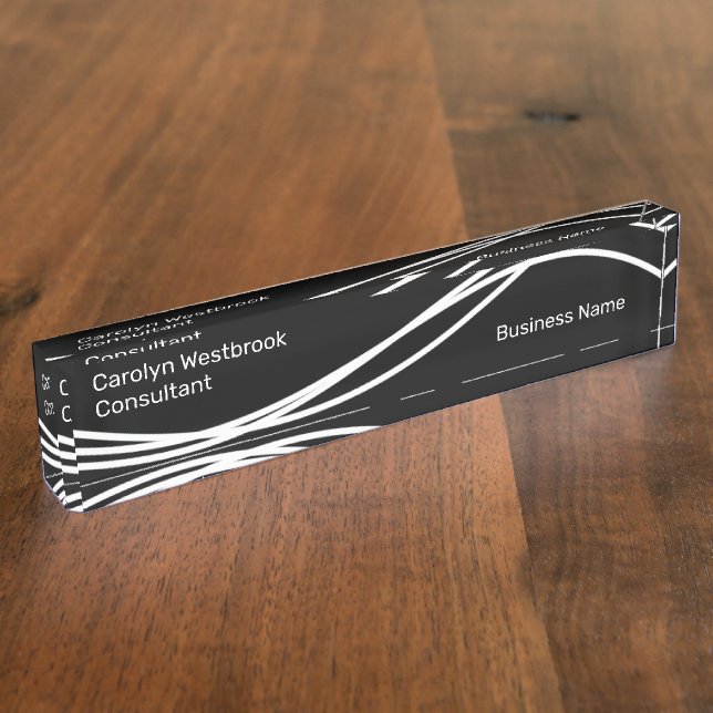 Placa De Nombre Ejecutivo de oficina moderno único (Lateral)