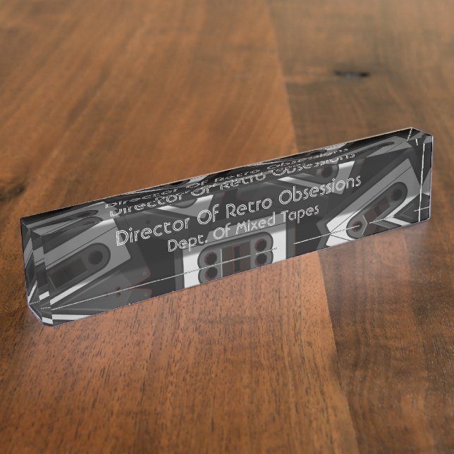 Placa De Nombre El director de obsesiones retro humor de los 80 (Lateral)