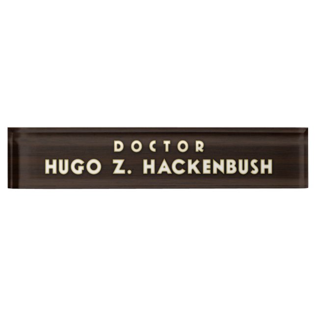 Placa De Nombre El Dr. Hackenbush Desk Nameplate (Anverso)
