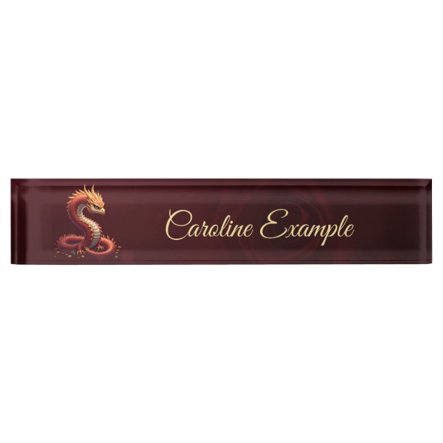 Placa De Nombre El dragón serpiente dorado (Anverso)