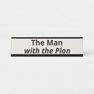 Placa De Nombre El hombre con el plan