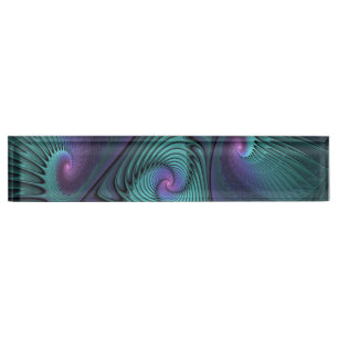 Placa De Nombre El morado se encuentra con el arte abstracto moder