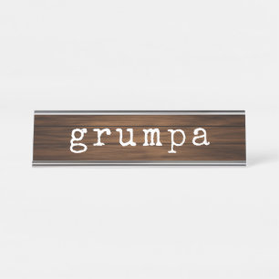 Placa De Nombre El regalo de la mordaza del abuelo gruñón