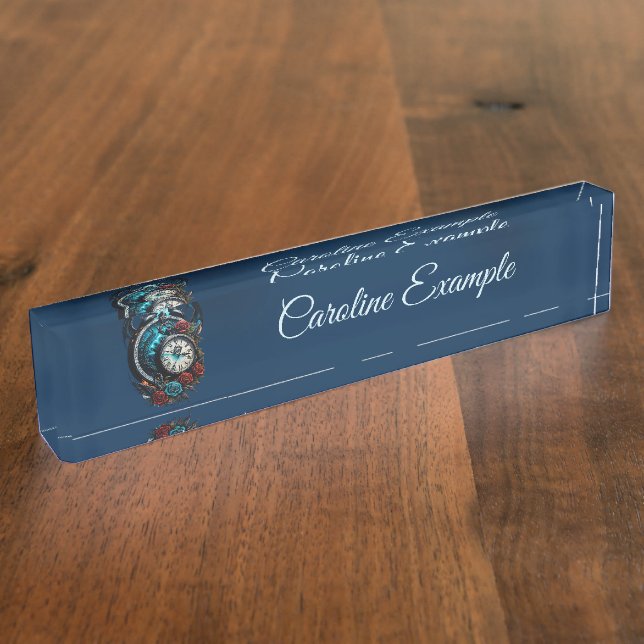 Placa De Nombre El reloj en la niebla del infinito (Lateral)