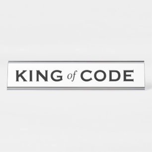 Placa De Nombre El Rey del código es cómico programador de compu