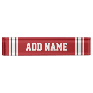 Placa De Nombre El rojo se divierte el jersey con su nombre y