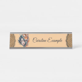 Placa De Nombre El tigre y la mujer, fuerza y gracia.