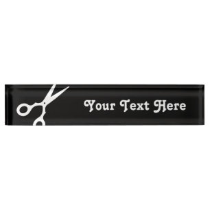 Placa De Nombre El vector simple Scissors (escoja su propio color)